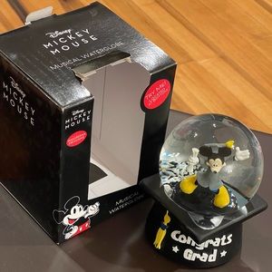 Disney Mickey Mouse Musical Water Globe Congrats Grads